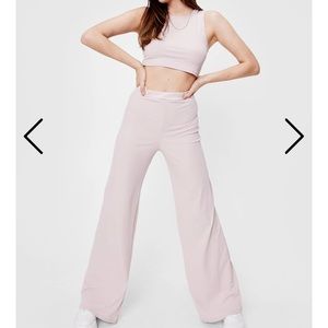 Crop Tank Top and Wide Leg Pants Set